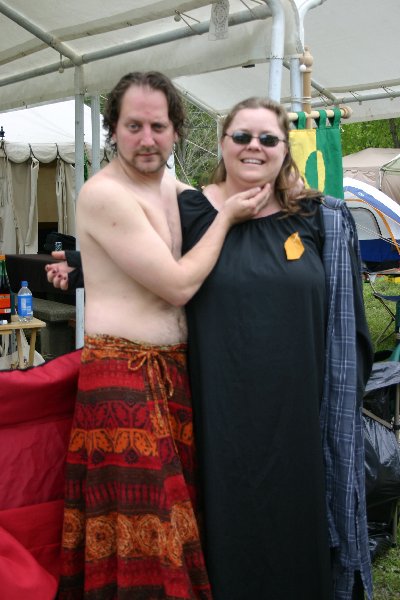THLady Aislinn Chaomhanach & Cabana-Boy Lord Argus Caradoc at  Fool's War in April A.S. XXXIX (2005)