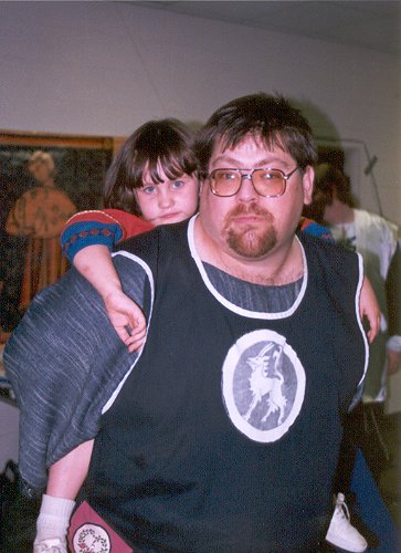 Cecilia de Lessay and Lord Etienne Dubois at Hearth & Home Collegium in November A.S. XXXVI (2001)