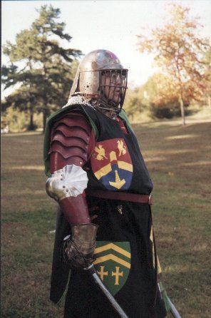 Lord Etienne Dubois at a Pine Log Park fighter practice in the summer of A.S. XXXI (1997)