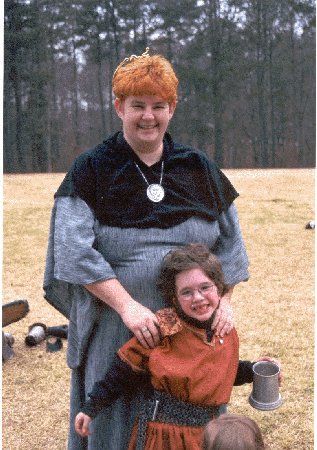 Gilbert of York with Mistress Christianna MacGrain at Golden Lily in February of A.S. XXXV (2001)