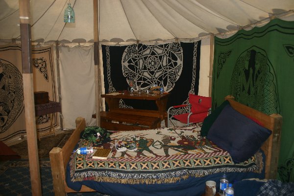 The Interior of Meistres Bronwen o Gydweli's tent at Gulf Wars XVII in March of A.S. XLII (2008)