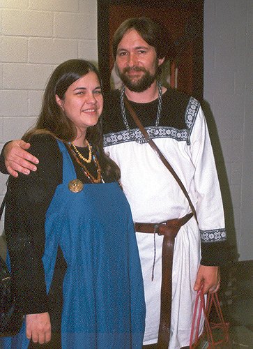 THLady Yseult de Montagu and THLord Giovanni Francisco de Valencia at Hearth & Home Collegium in November A.S. XXXVI (2001)