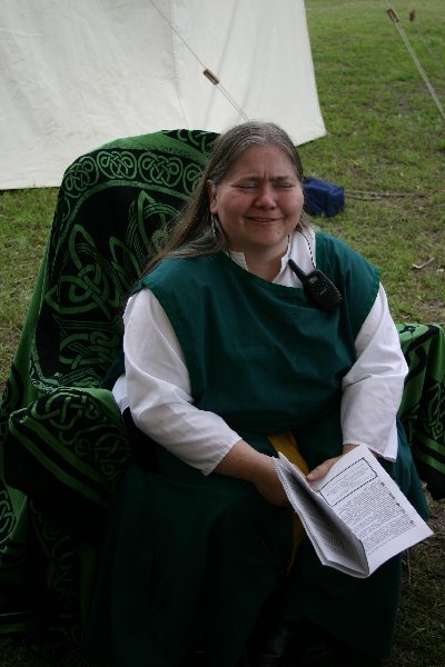 Lady Magy McTerlach takes a break at  Fool's War in April A.S. XXXIX (2005)