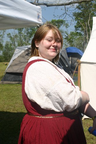 Sorcha in camp at Fool's War in April of A.S. XLIII (2009)