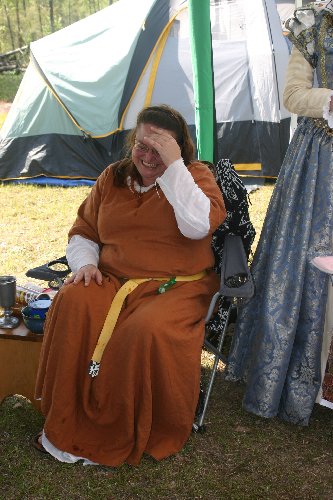 Lady Essyllt the day after her belting at Fool's War in April of A.S. XLIII (2009)